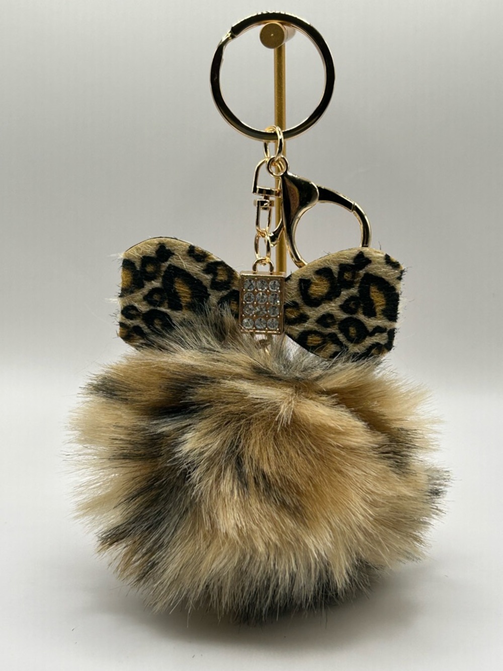 Faux Fur Leopard Pom Keychain/bag charm $15 or 2/$20